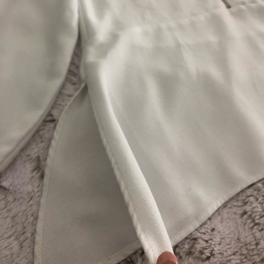 Zara Basic Collection White Tie Blouse - image 2